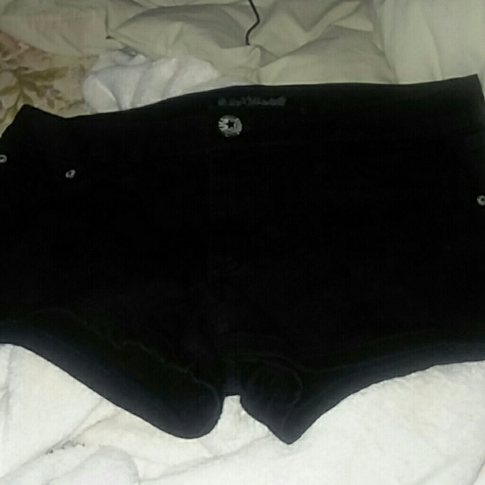 Black jean shorts